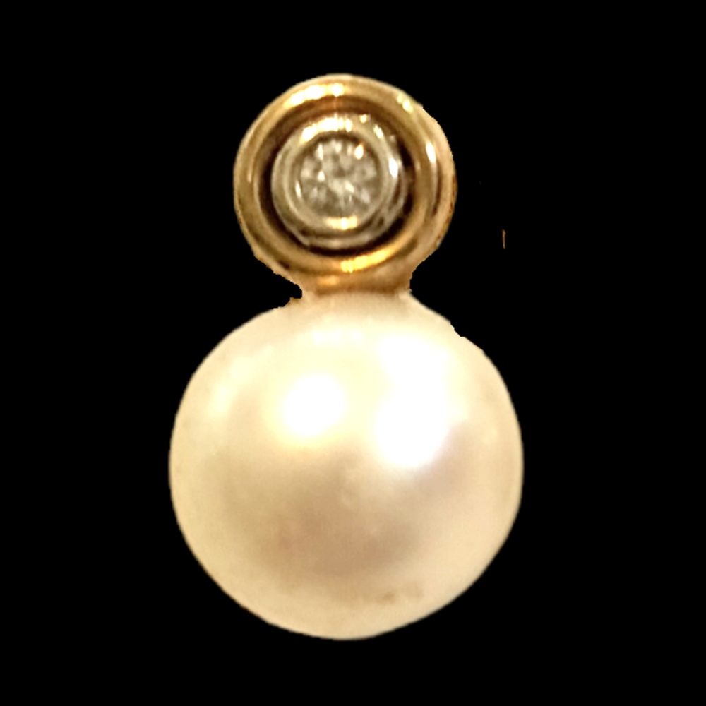 Arrecades or 18 k. Perla/brillant